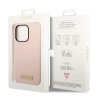 Guess GUHMP14XSBPLP iPhone 14 Pro Max 6,7 różowy/pink hard case Silicone Logo Plate MagSafe